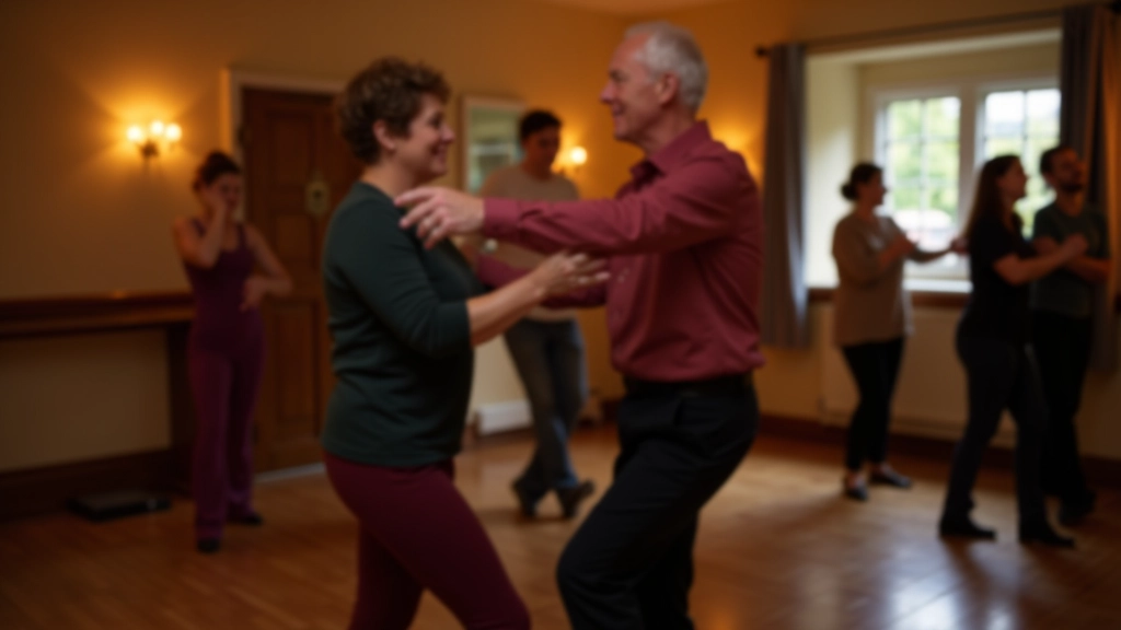 Dance studio in Dundalk with students and instructor working on partnering techniques