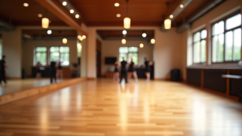 Modern dance studio with professional flooring and bright lighting