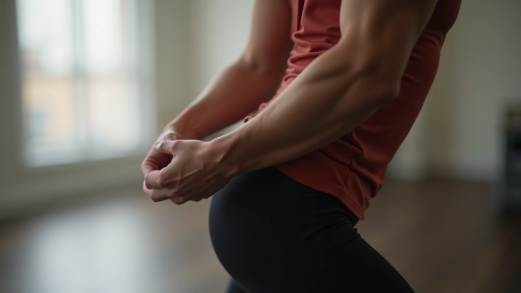 Mature adult stretching hamstrings before dance class, showing proper warm-up technique in studio setting